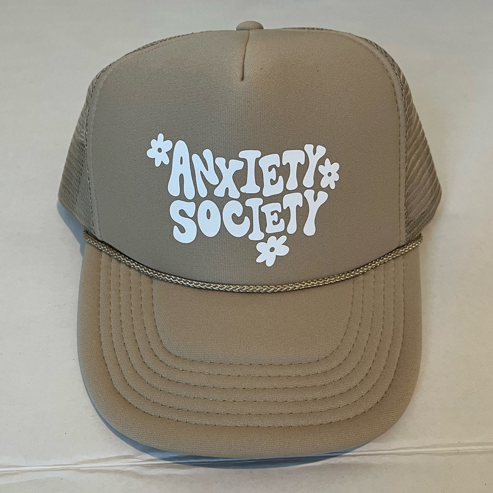 Anxiety Society trucker hat NWT adjustable